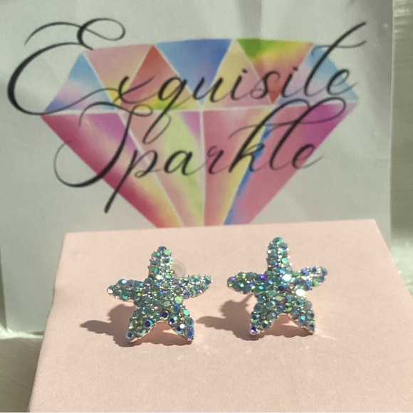 - ⭐️Sparkly Colorful Confetti Sequin Starfish Earrings - Picture 12 of 17